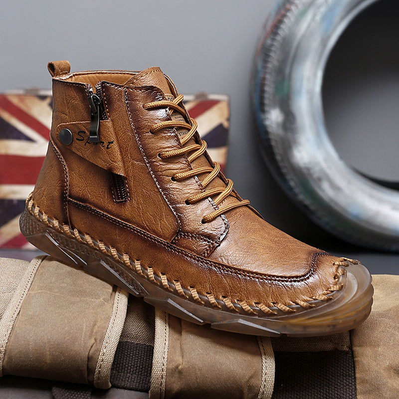 Botas Chukka Masculinas Couro Genuíno: Duráveis, Leves, Antiderrapantes e Conforto Total