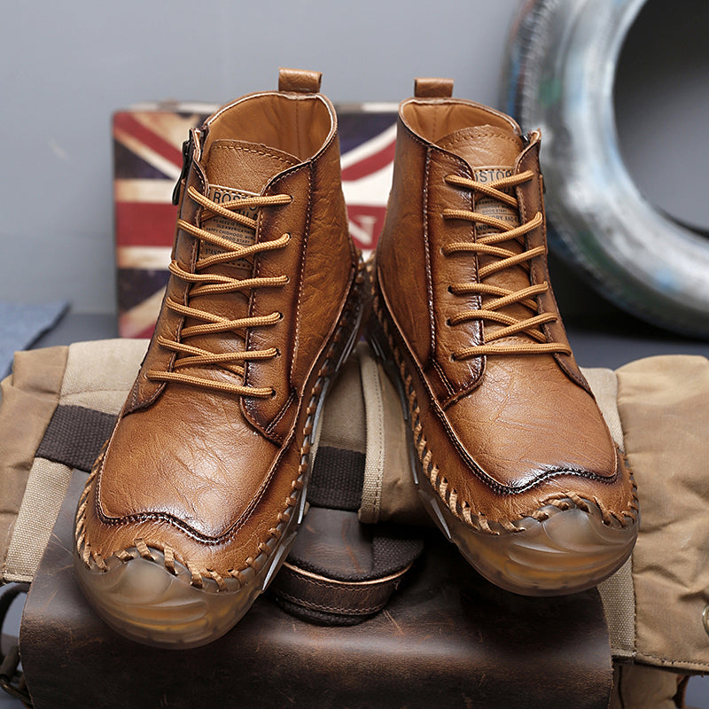 Botas Chukka Masculinas Couro Genuíno: Duráveis, Leves, Antiderrapantes e Conforto Total