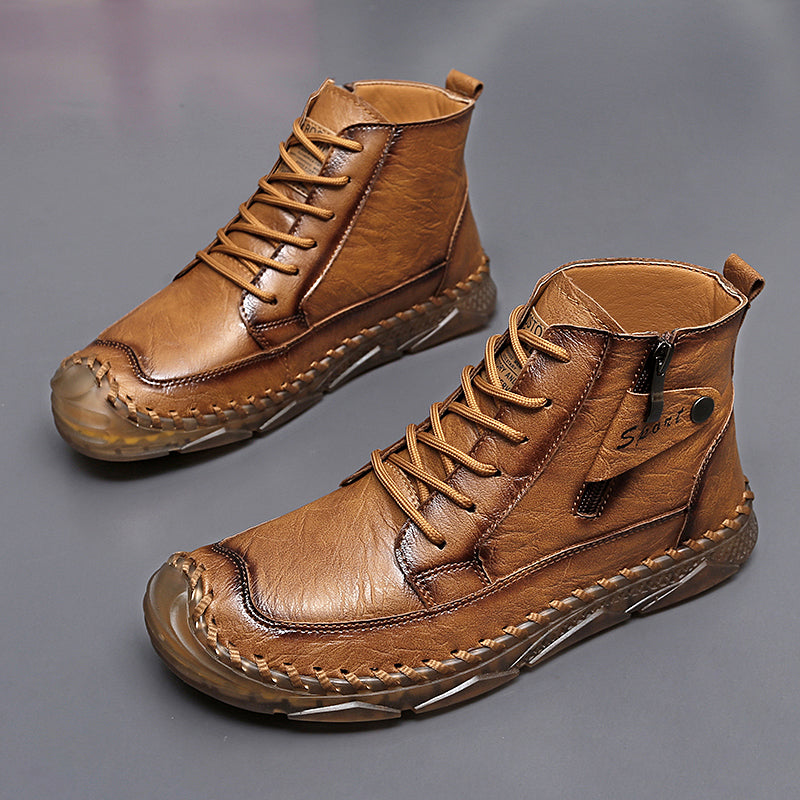 Botas Chukka Masculinas Couro Genuíno: Duráveis, Leves, Antiderrapantes e Conforto Total