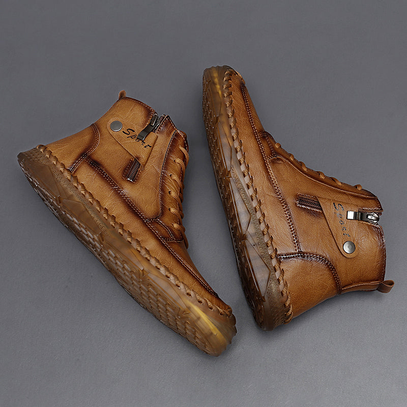 Botas Chukka Masculinas Couro Genuíno: Duráveis, Leves, Antiderrapantes e Conforto Total