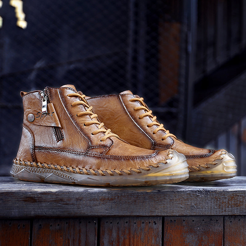 Botas Chukka Masculinas Couro Genuíno: Duráveis, Leves, Antiderrapantes e Conforto Total