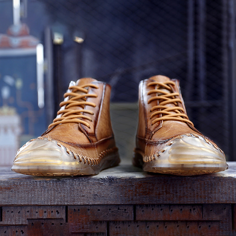 Botas Chukka Masculinas Couro Genuíno: Duráveis, Leves, Antiderrapantes e Conforto Total