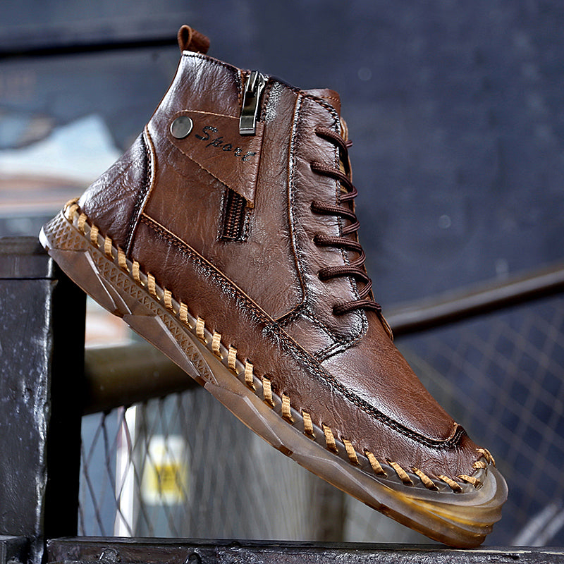 Botas Chukka Masculinas Couro Genuíno: Duráveis, Leves, Antiderrapantes e Conforto Total